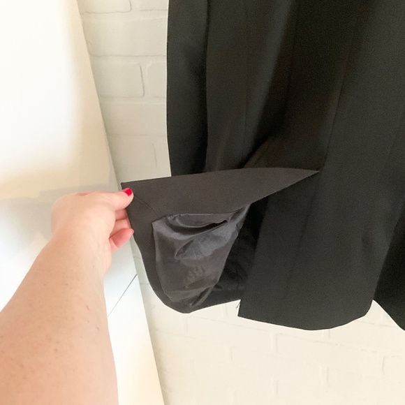 Vintage Y2K Women’s Blazer Ruffled Satin trims Goth Statement Dark Romantic Sz 8 - Picture 8 of 14